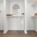 Large, walk-in closets with shelving